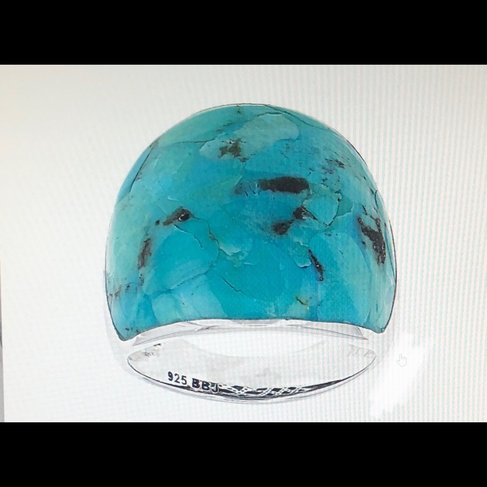 Blue Turquoise Sterling Silver Ring sz9
